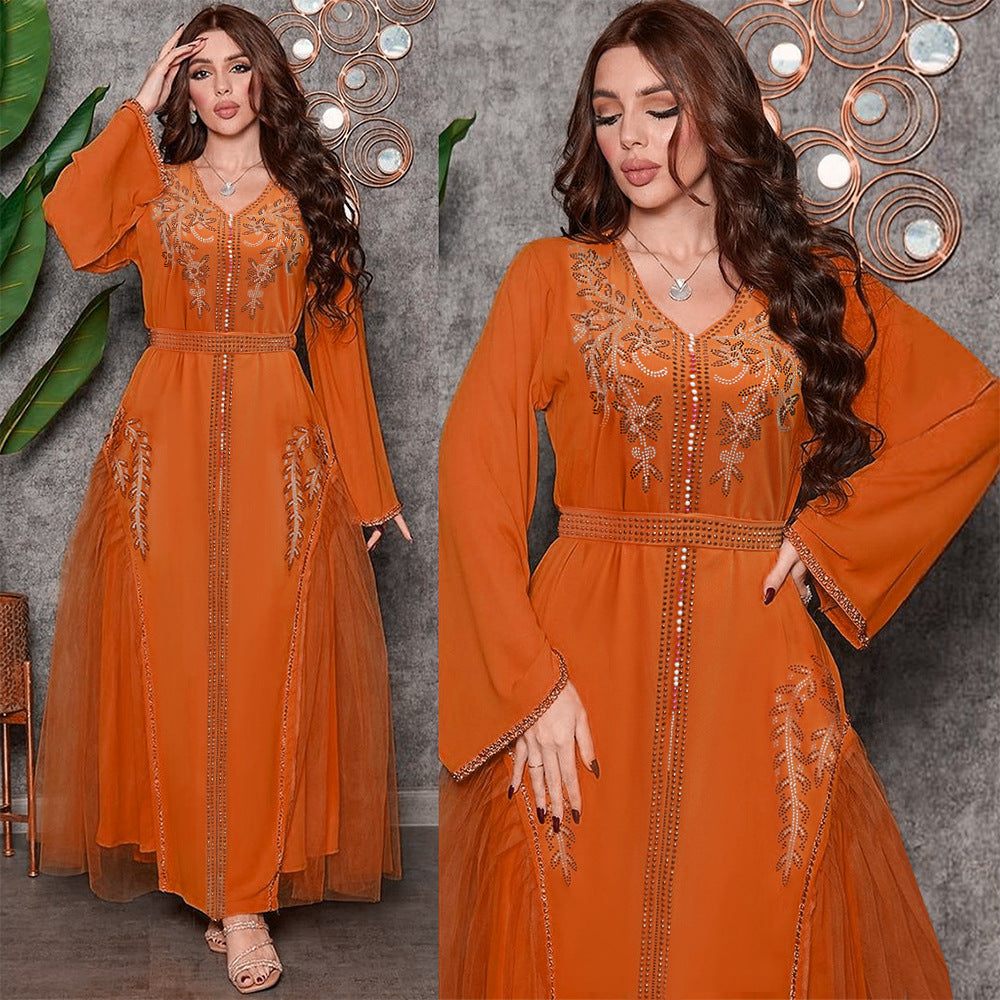 Middle East Diamond Beaded Dress Dress Women Just design