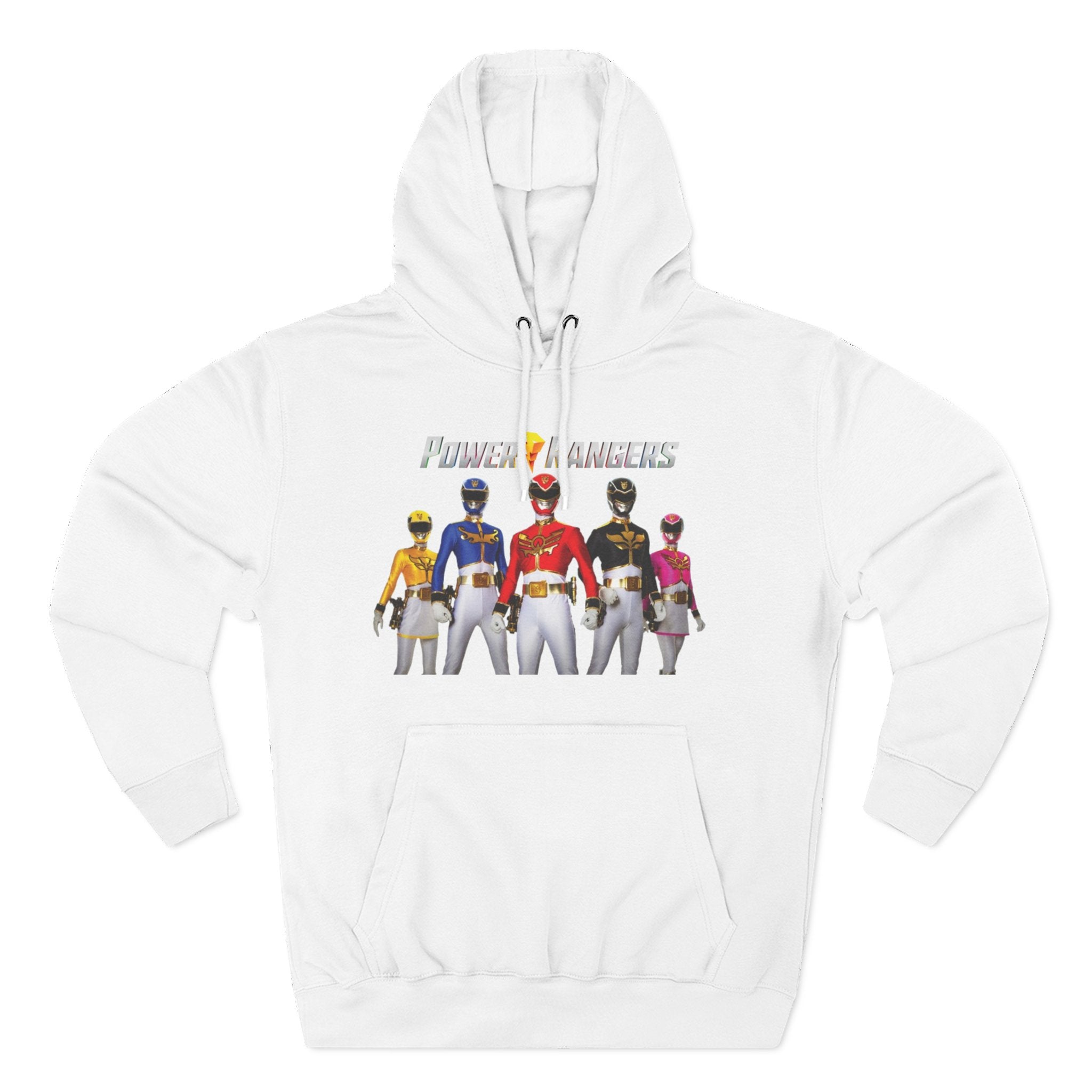 Power Rangers Team Hoodie — Retro Ranger Group Graphic Fleece Hoodie Printify