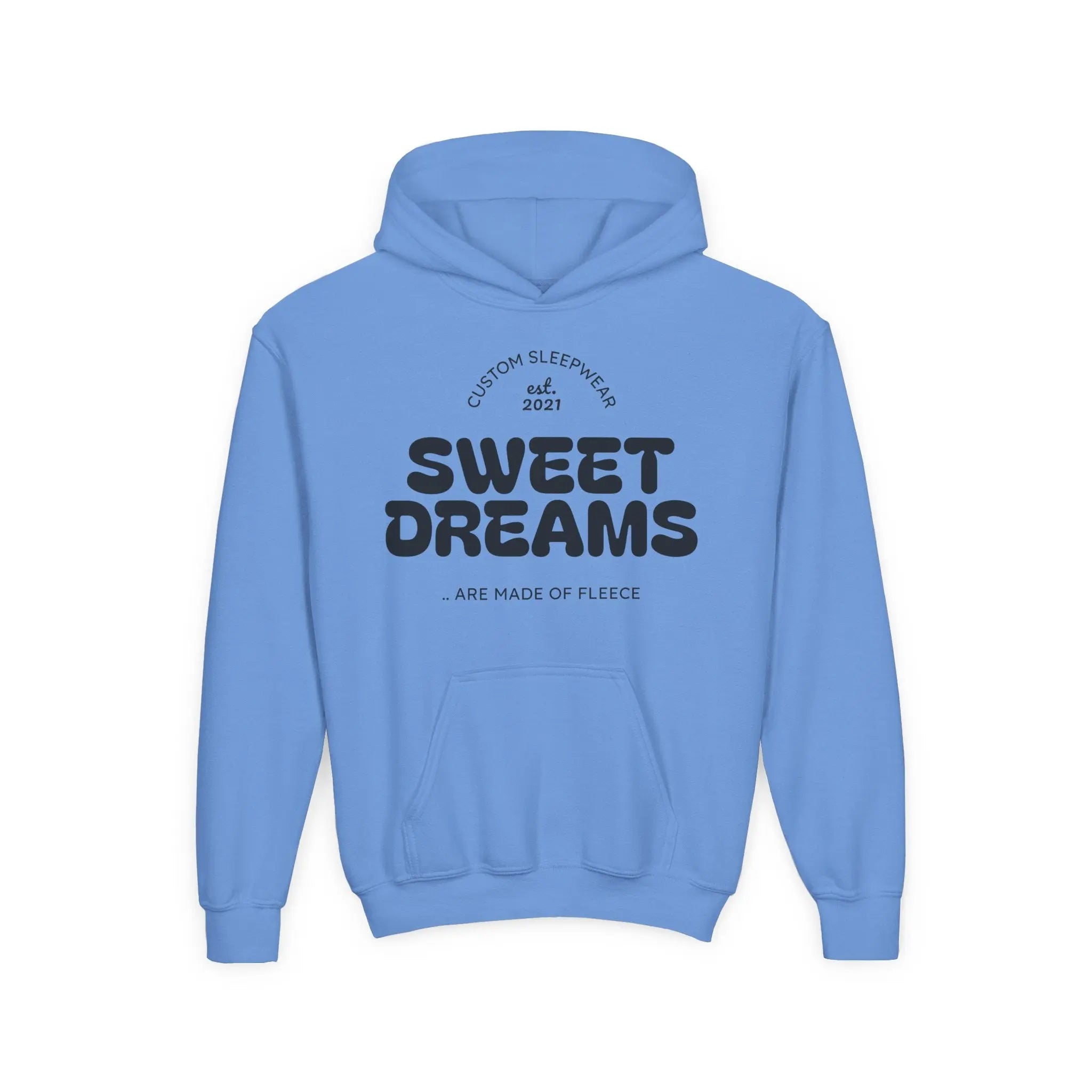 Youth Hoodie - "Sweet Dreams" Cozy Fleece Pullover with 'Be Good Do Good' Back Print Printify