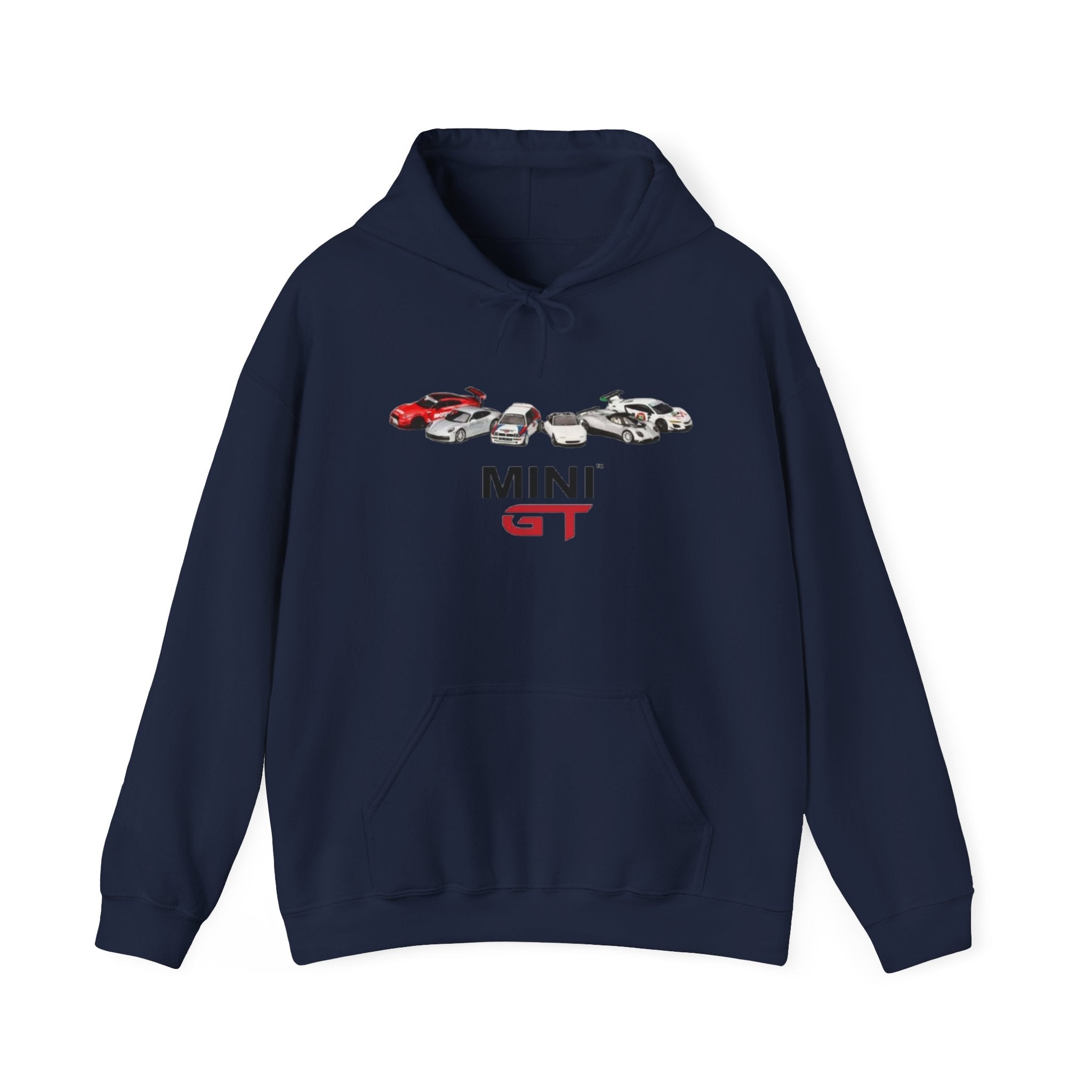 MINI GT Cars Hoodie — Retro Racing Three-Car Design Printify