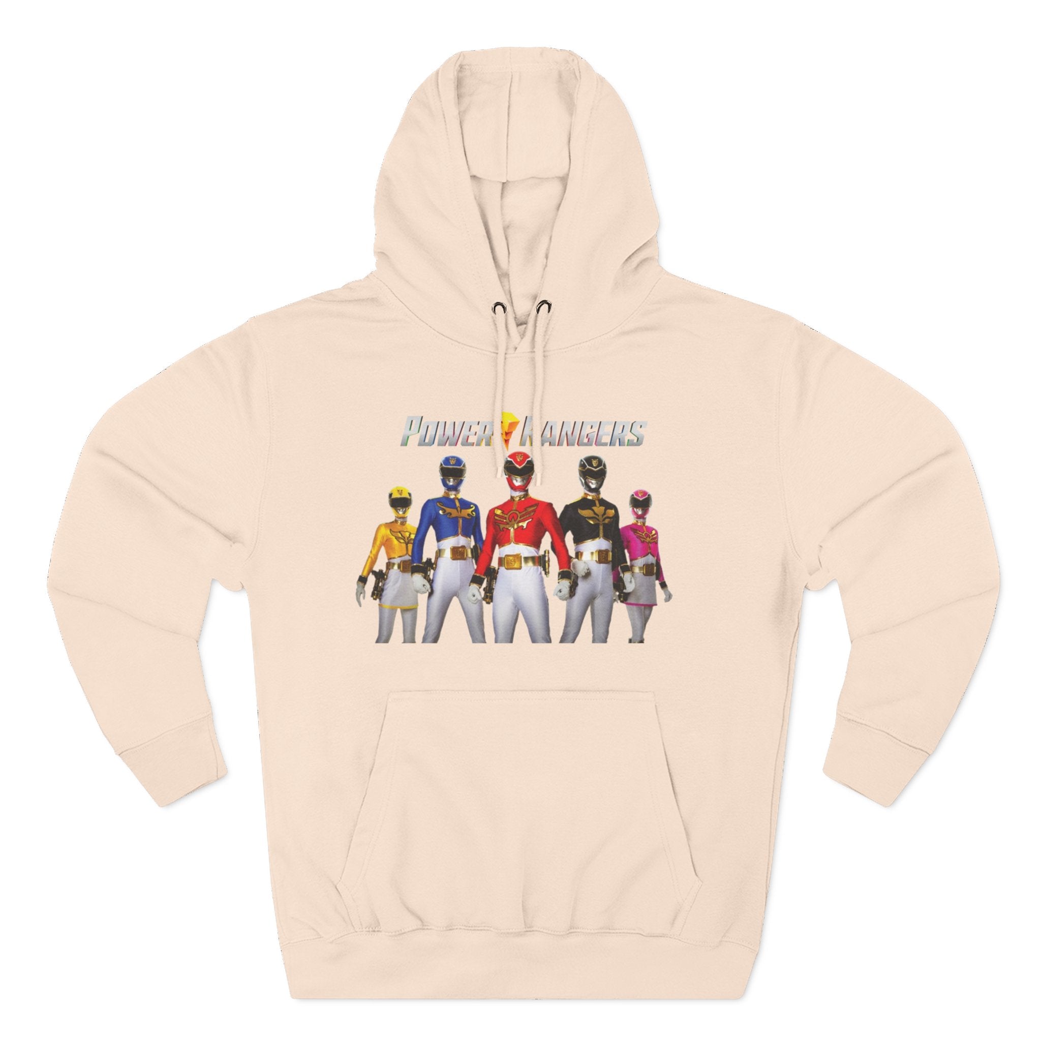 Power Rangers Team Hoodie — Retro Ranger Group Graphic Fleece Hoodie Printify