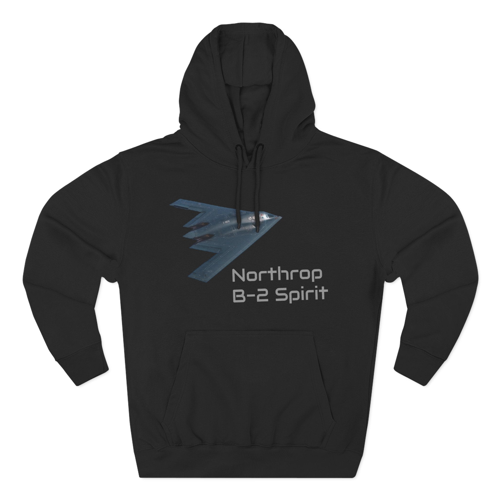B-2 Spirit Hoodie — Northrop Three-Panel Stealth Aircraft Pullover Printify