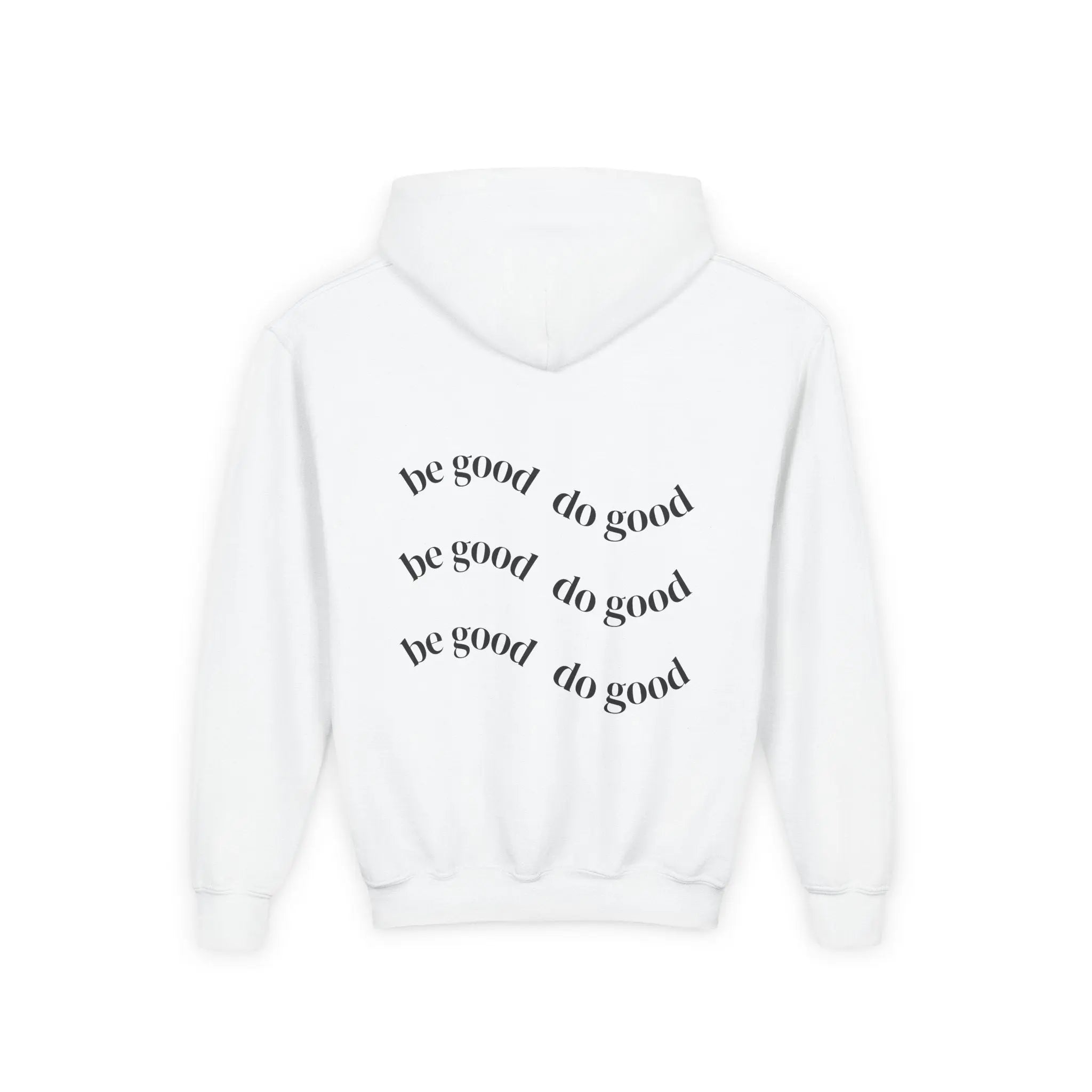 Youth Hoodie - "Sweet Dreams" Cozy Fleece Pullover with 'Be Good Do Good' Back Print Printify
