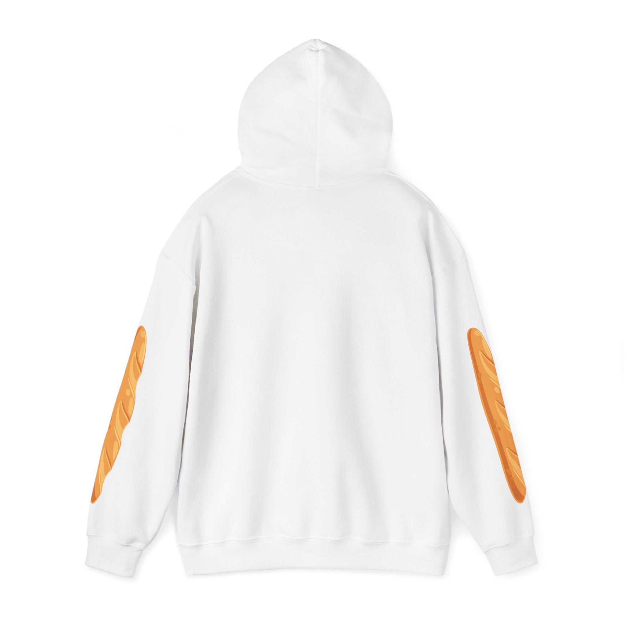 I Love Baguettes Hoodie — Cute French Pug Holding Baguette Pullover Printify