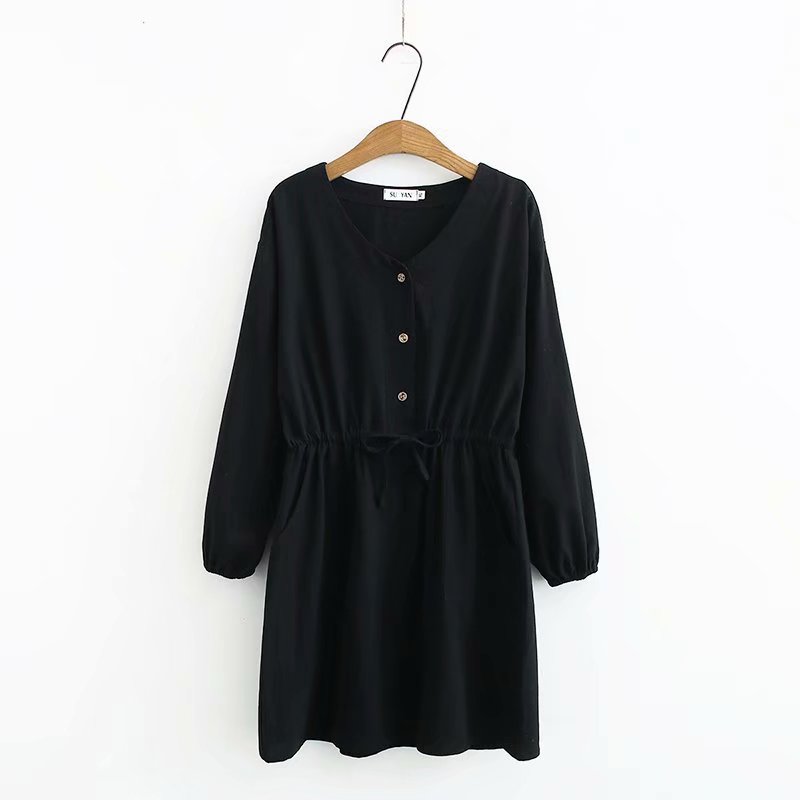 Plus Size Women's Fat Mm200 Kg Spring Dress New Ladies Loose Large Cotton And Linen Waist Dress Just design