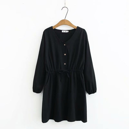 Plus Size Women's Fat Mm200 Kg Spring Dress New Ladies Loose Large Cotton And Linen Waist Dress Just design