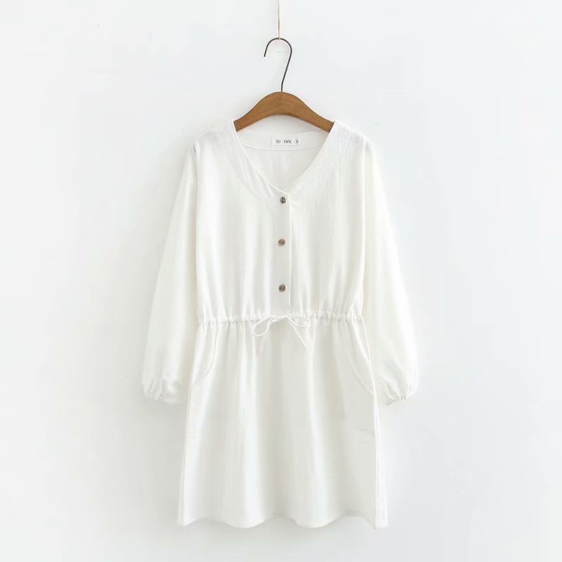 Plus Size Women's Fat Mm200 Kg Spring Dress New Ladies Loose Large Cotton And Linen Waist Dress Just design