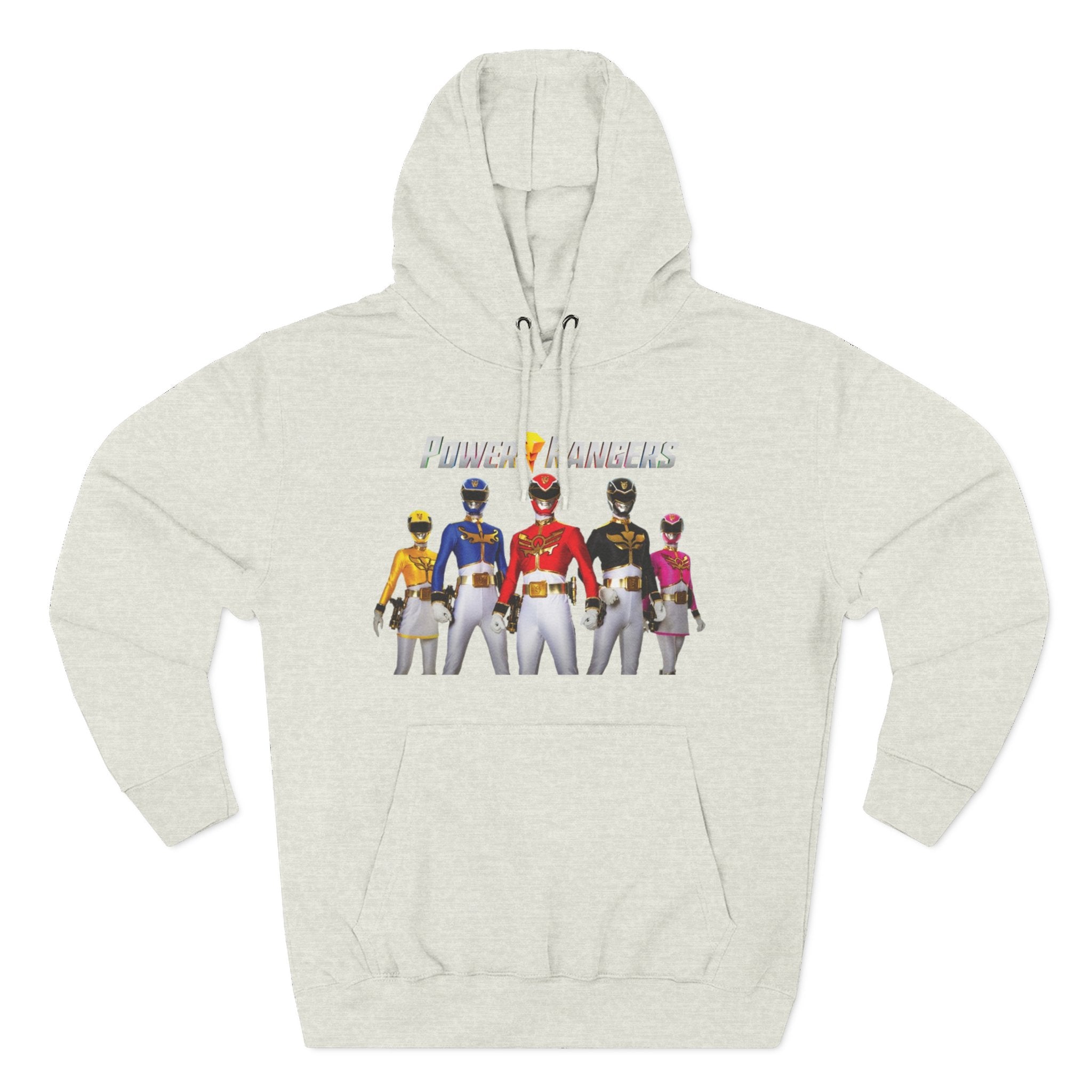 Power Rangers Team Hoodie — Retro Ranger Group Graphic Fleece Hoodie Printify