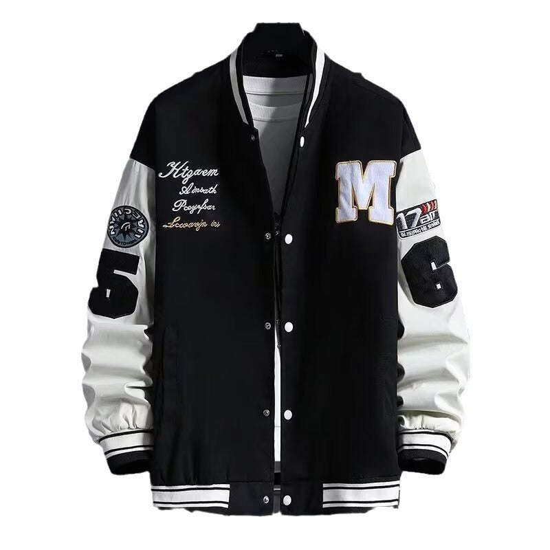 Men's Baseball Jacket Fashion Casual Letter Number Print Button-down Tops Streetwear Clothing Just design