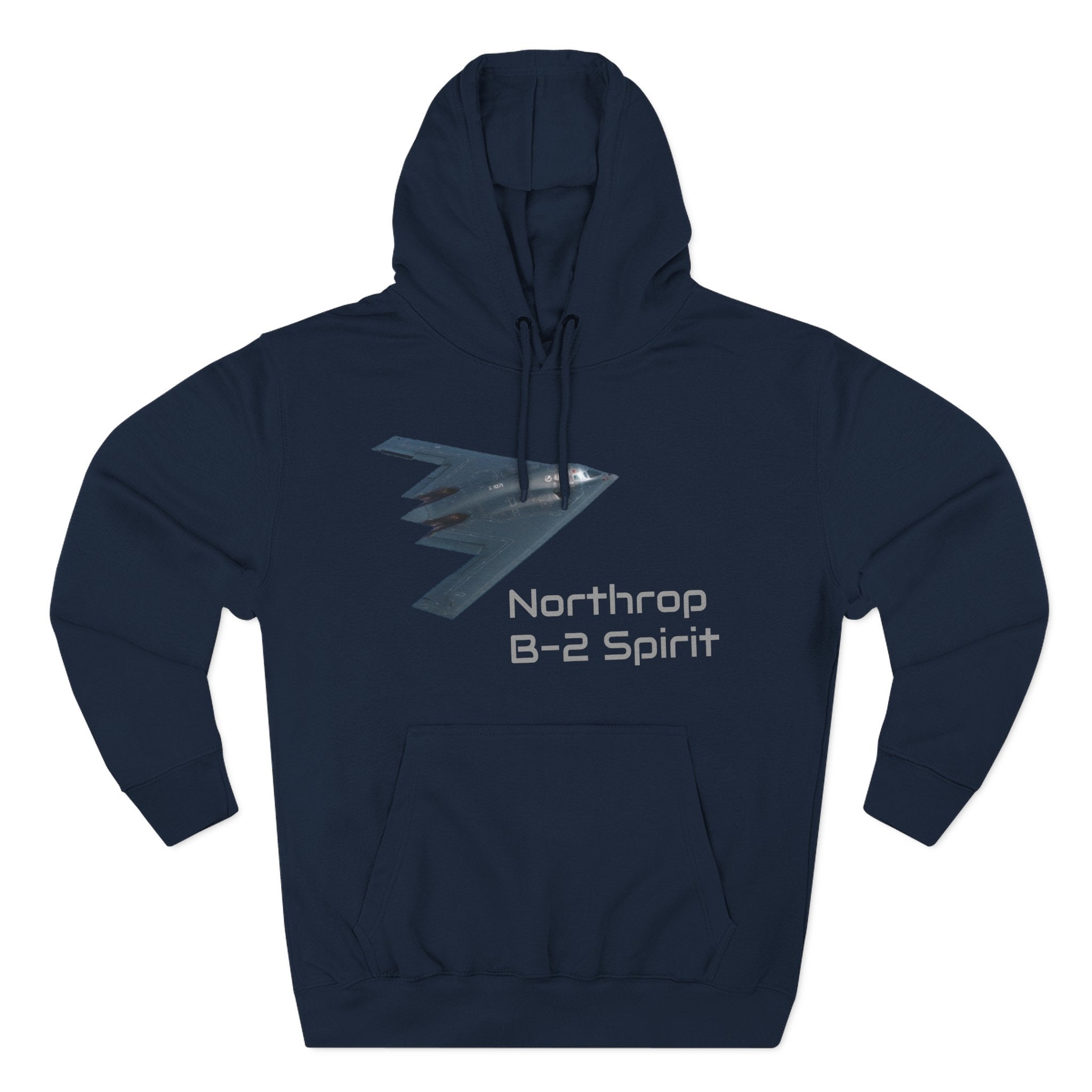 B-2 Spirit Hoodie — Northrop Three-Panel Stealth Aircraft Pullover Printify