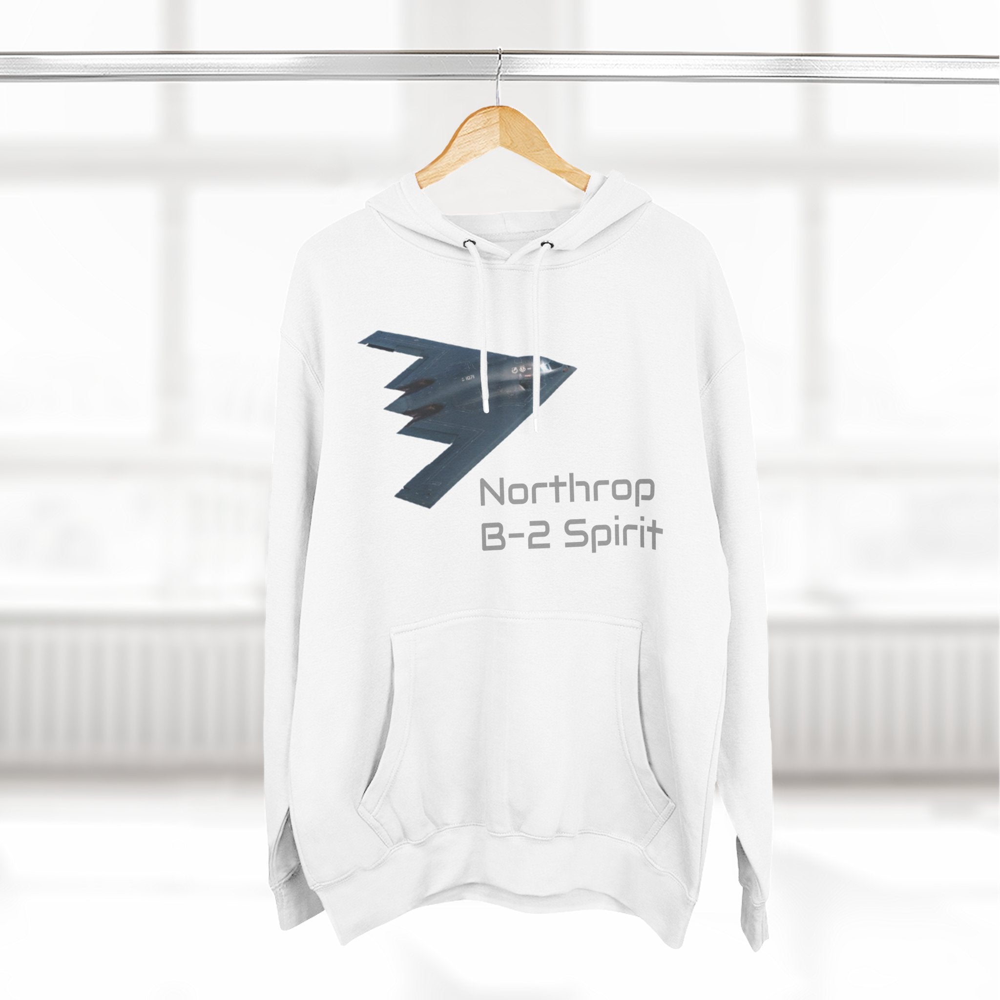 B-2 Spirit Hoodie — Northrop Three-Panel Stealth Aircraft Pullover Printify