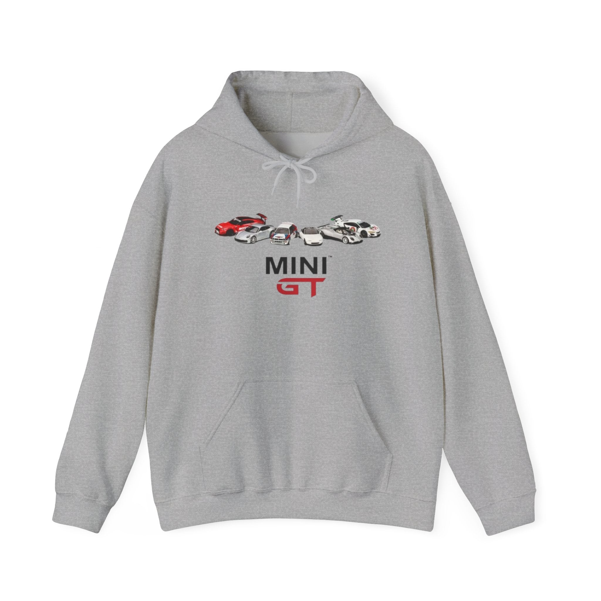 MINI GT Cars Hoodie — Retro Racing Three-Car Design Printify