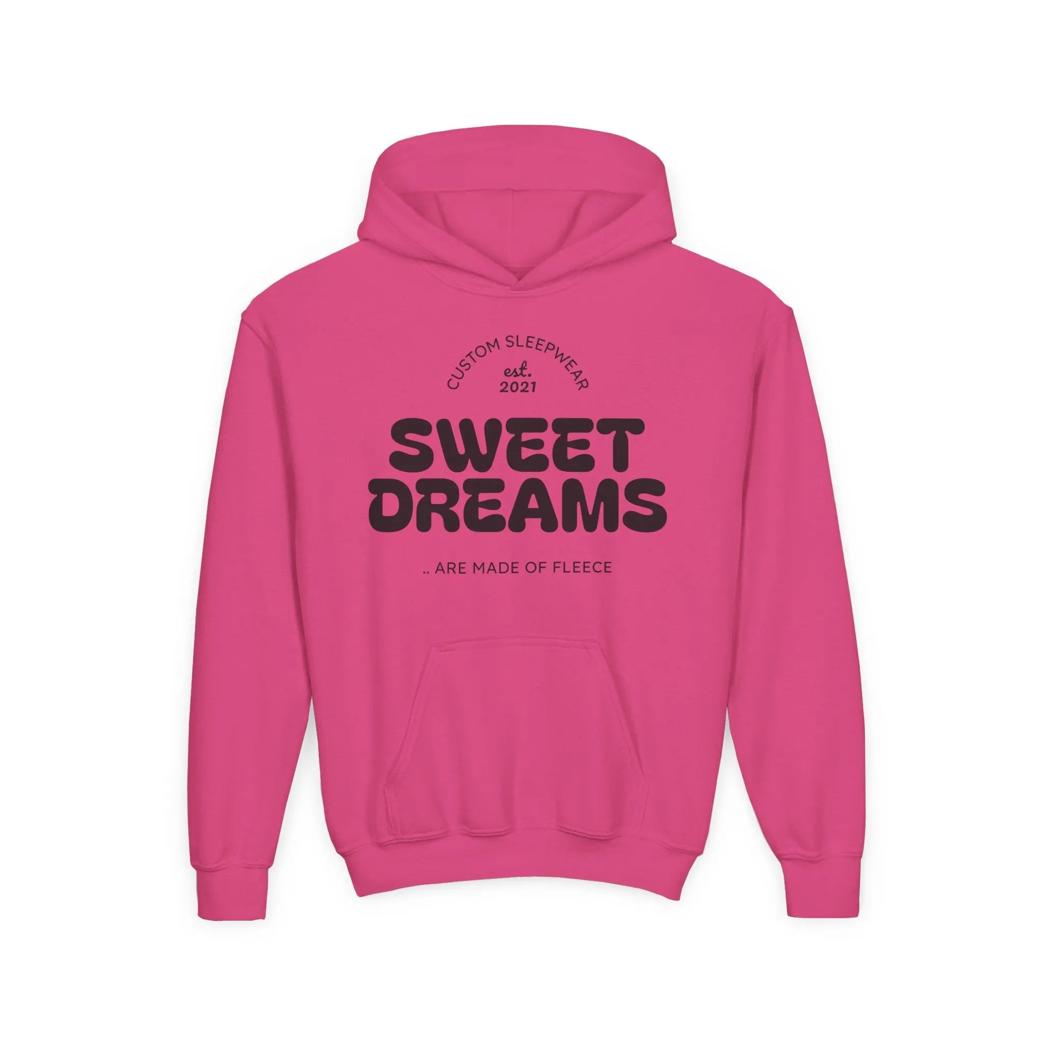 Youth Hoodie - "Sweet Dreams" Cozy Fleece Pullover with 'Be Good Do Good' Back Print Printify