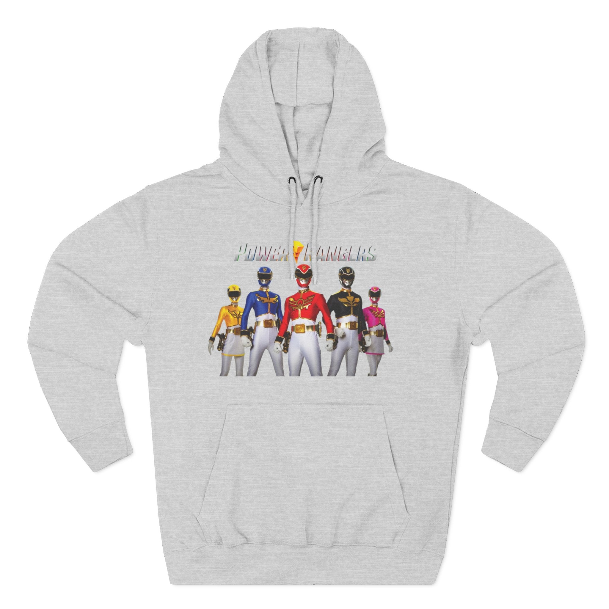 Power Rangers Team Hoodie — Retro Ranger Group Graphic Fleece Hoodie Printify