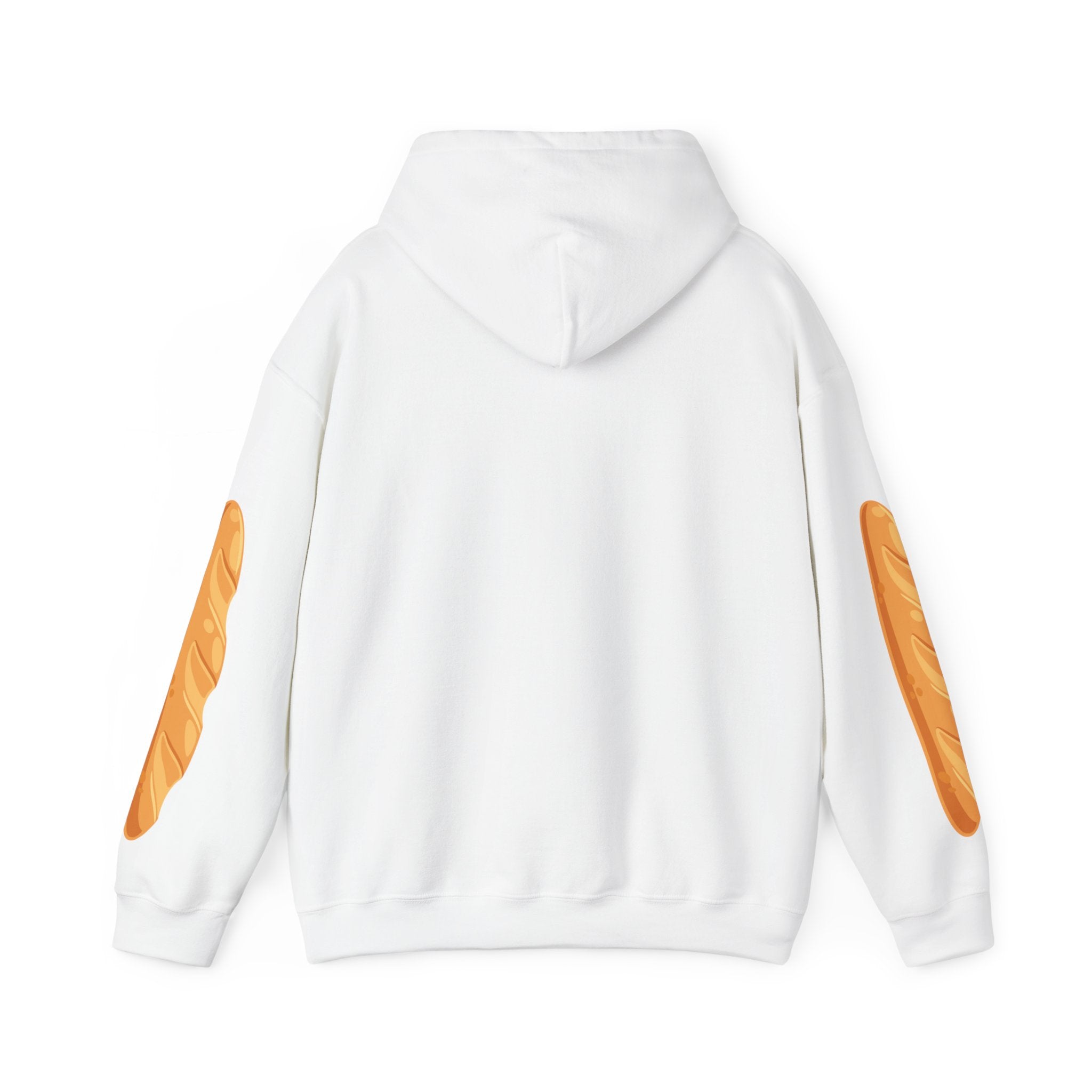 I Love Baguettes Hoodie — Cute French Pug Holding Baguette Pullover Printify