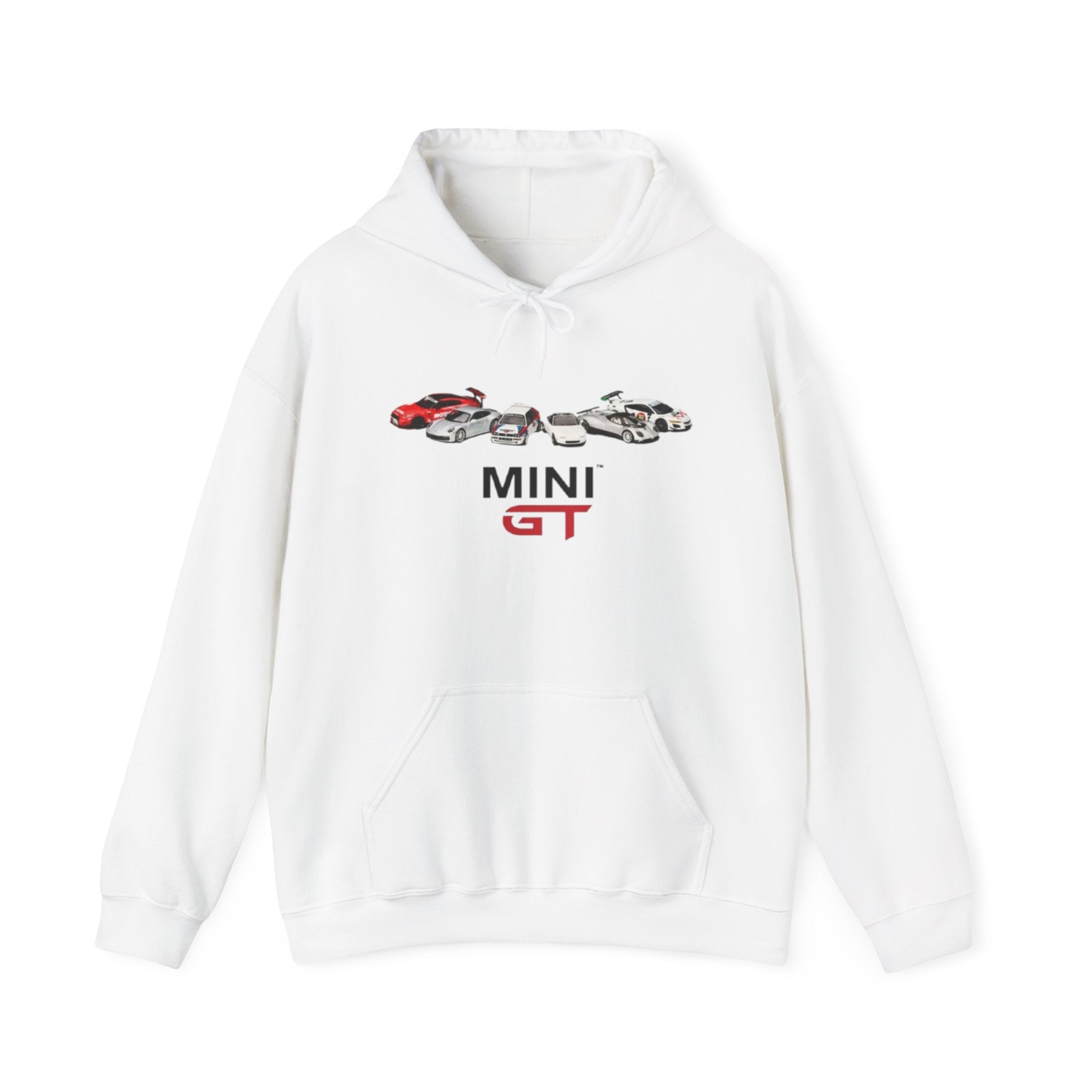 MINI GT Cars Hoodie — Retro Racing Three-Car Design Printify