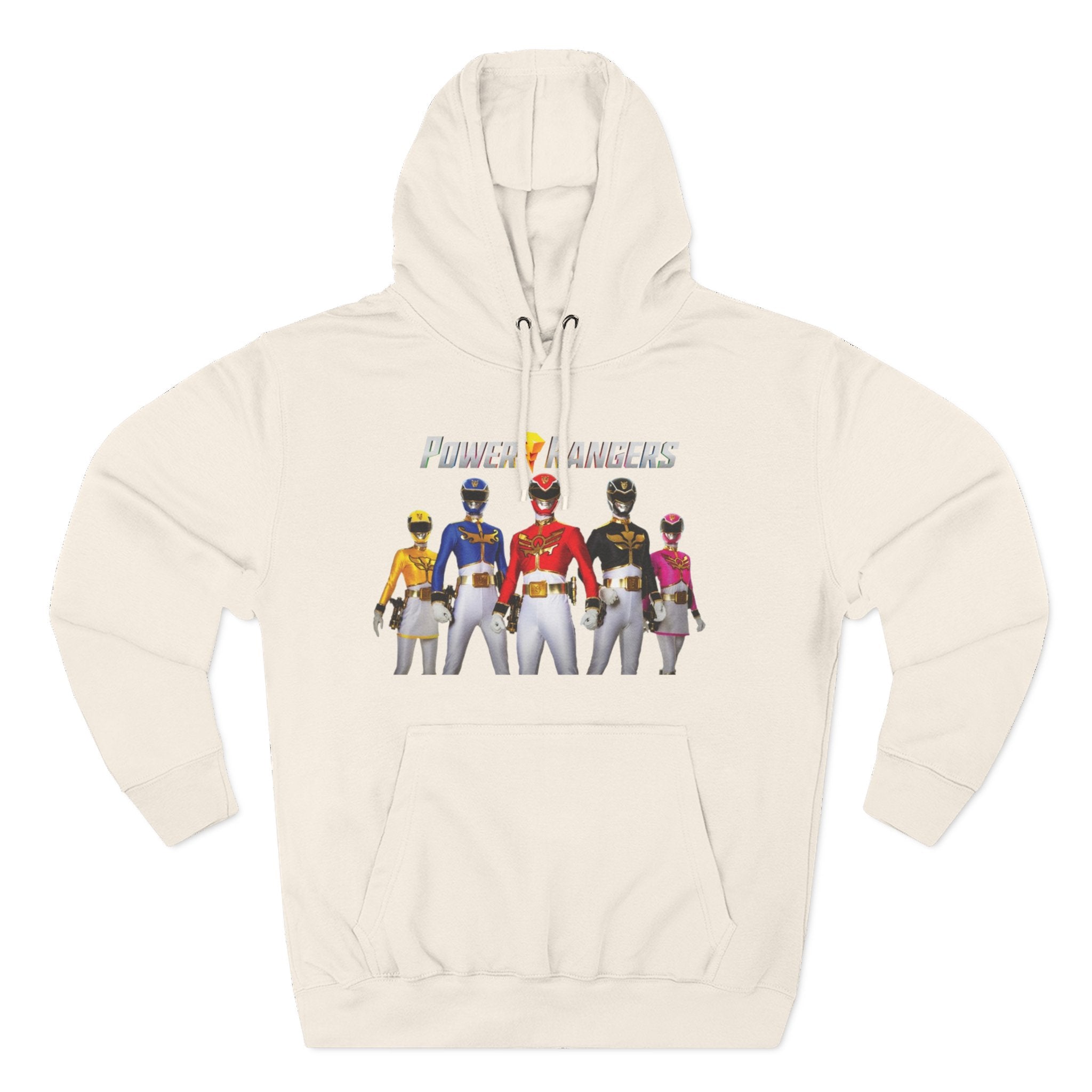 Power Rangers Team Hoodie — Retro Ranger Group Graphic Fleece Hoodie Printify