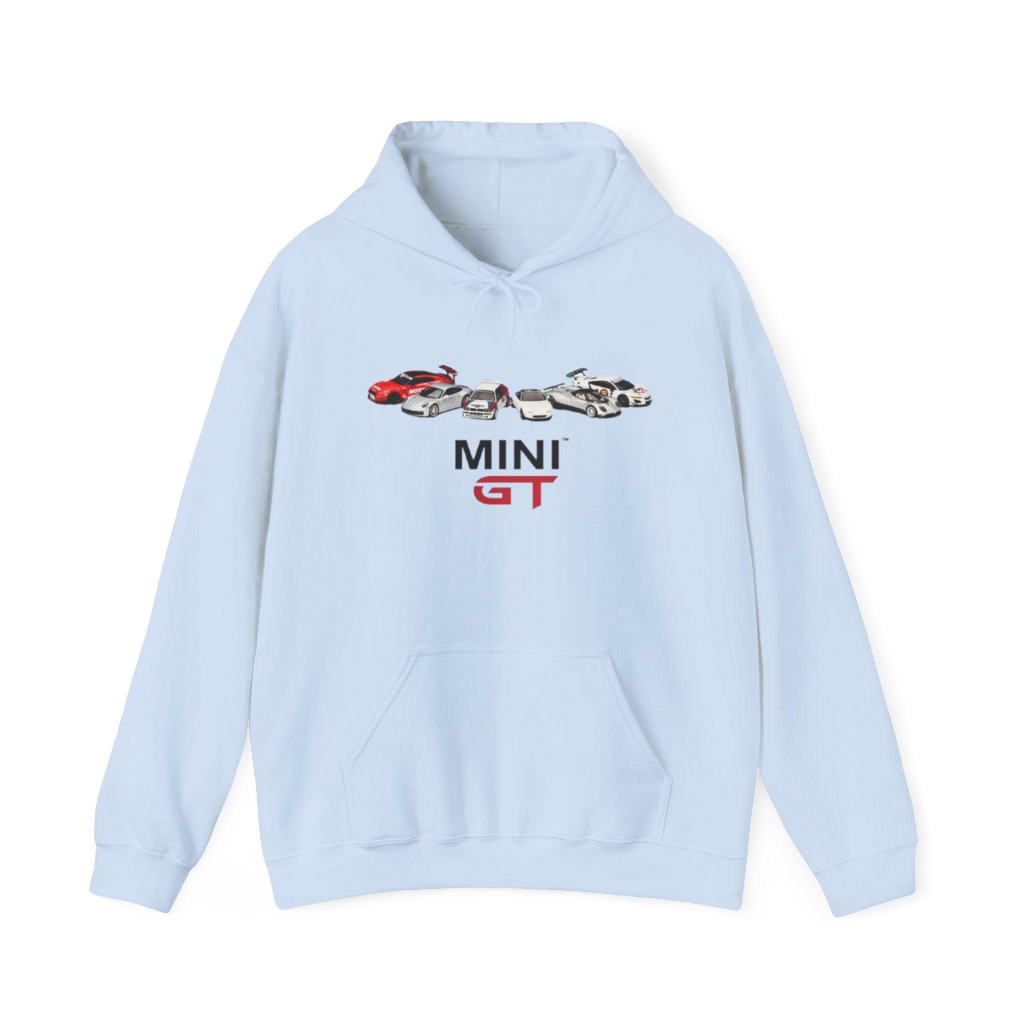 MINI GT Cars Hoodie — Retro Racing Three-Car Design Printify