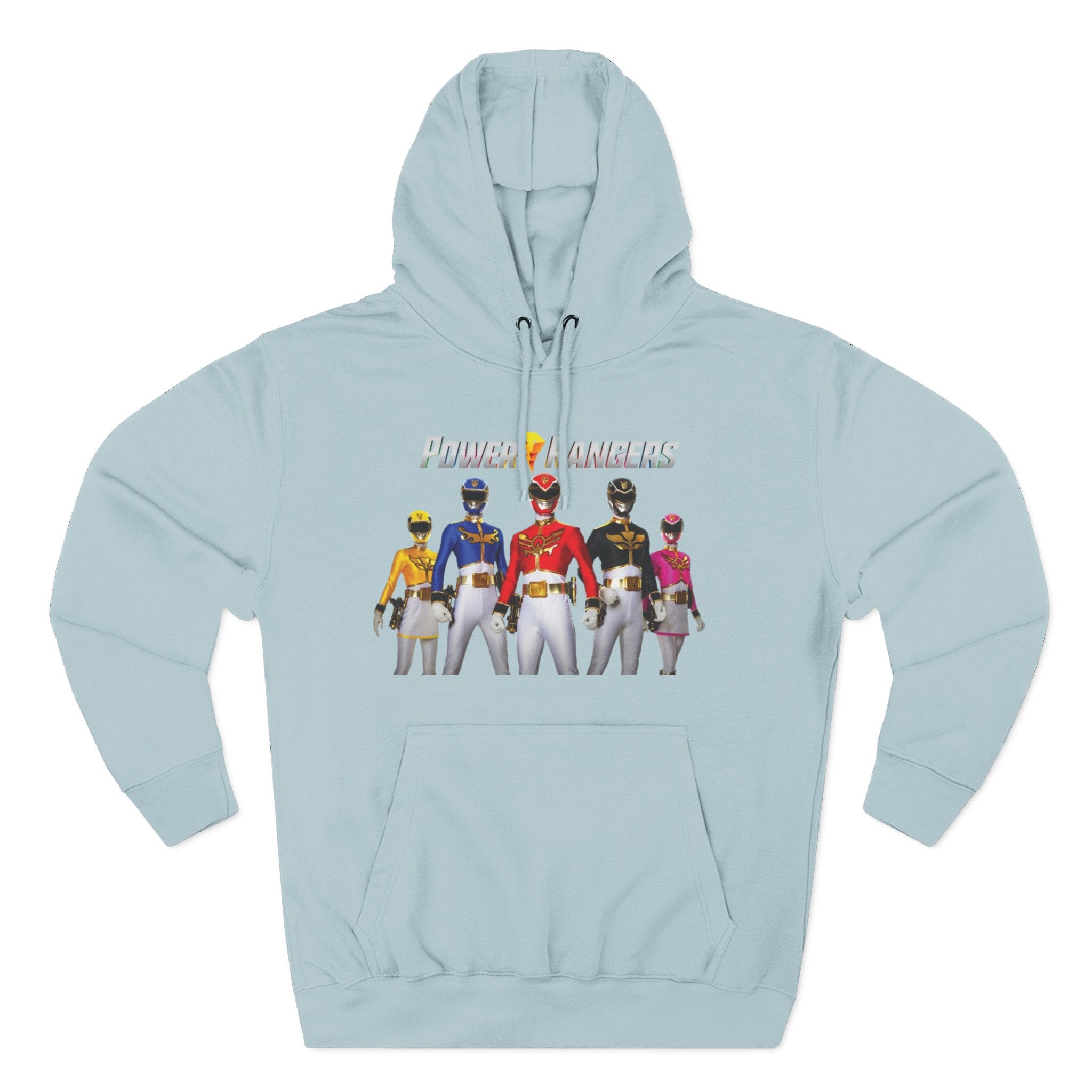 Power Rangers Team Hoodie — Retro Ranger Group Graphic Fleece Hoodie Printify