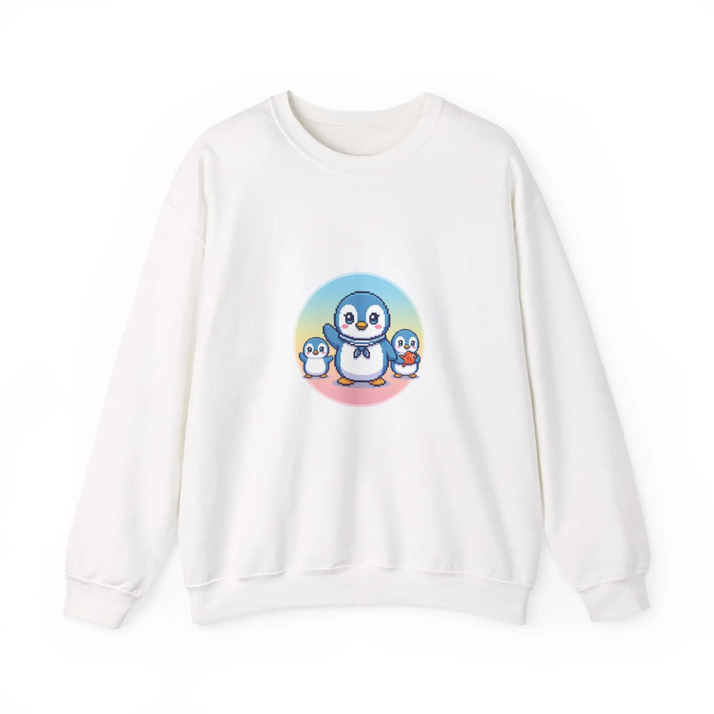 Penguin Family Crewneck Sweatshirt – Cute Cartoon Penguin Trio Cozy Pullover Printify