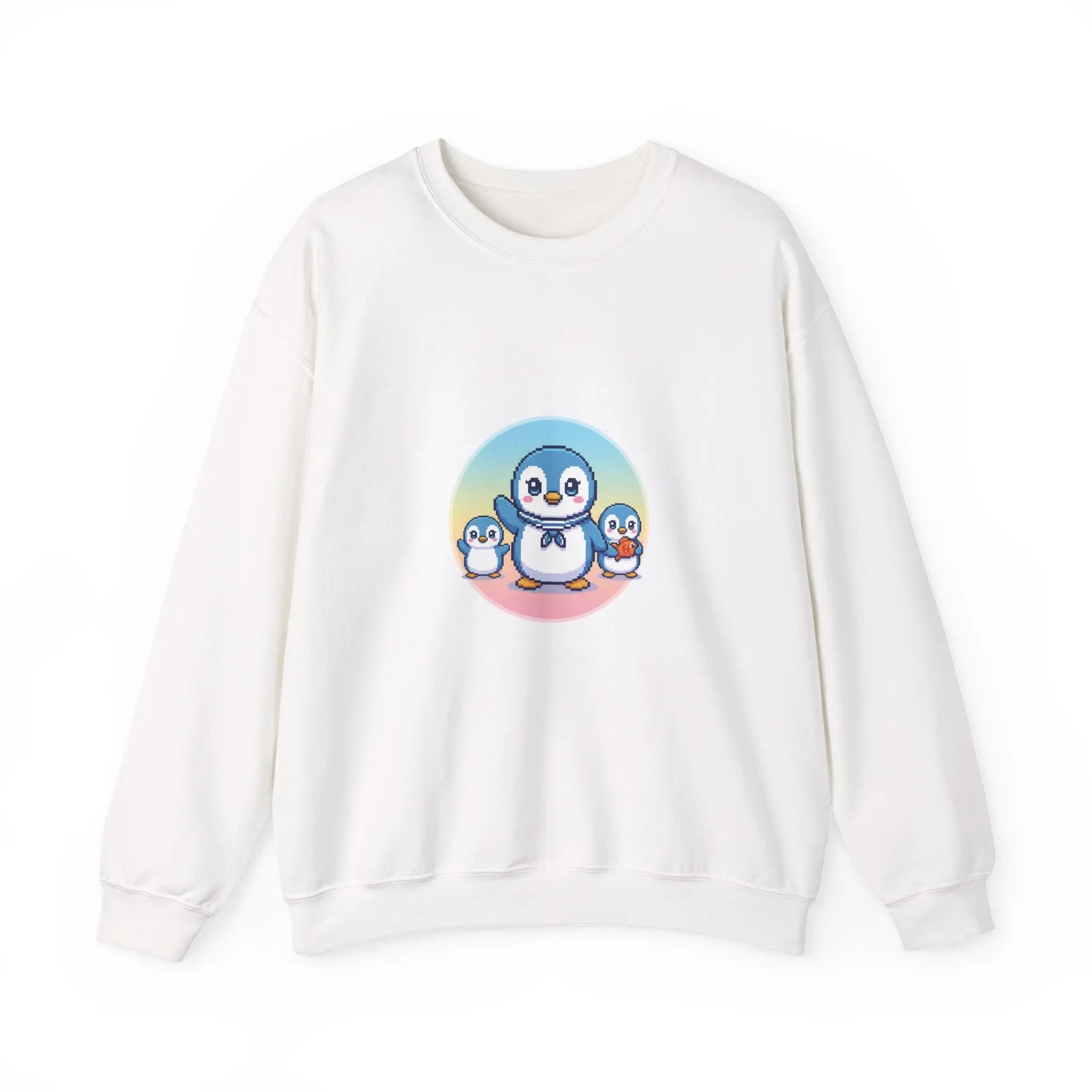 Penguin Family Crewneck Sweatshirt – Cute Cartoon Penguin Trio Cozy Pullover Printify